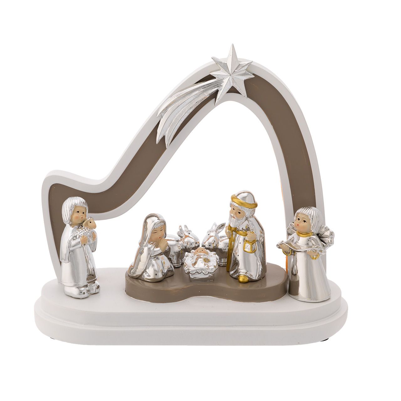 CAPANNA 9*21*19 BICOLORE CON LED + PRESEPE PROVENZALE 7 PZI